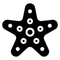 icono de glifo de estrella de mar vector