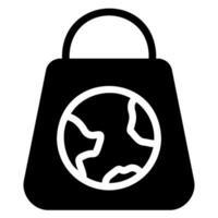 icono de glifo de bolsa ecológica vector