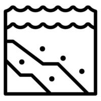 sea floor line icon vector