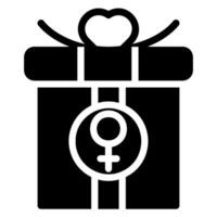 gift box glyph icon vector