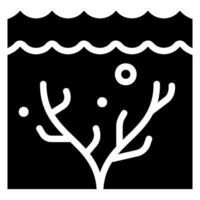 coral reef glyph icon vector