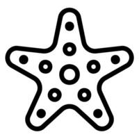 icono de línea de estrella de mar vector