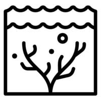 coral reef line icon vector