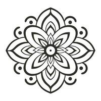 Decorative Mandala vector isolated on a white background, outline mandala free