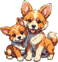 AI generated Adorable Dogs Cartoon png