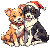 ai generato contento cani nel Natale stagione png