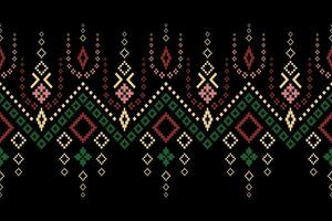 Cross stitch colorful geometric traditional ethnic pattern Ikat seamless pattern abstract design for fabric print cloth dress carpet curtains and sarong Aztec African Indian Indonesian vector