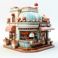 AI generated 3D miniature shop photo