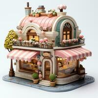 AI generated 3D miniature shop photo