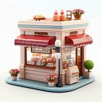 AI generated 3D miniature shop photo