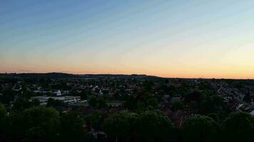 High Angle footage of British Town During sunset video