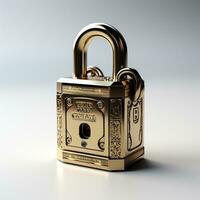 AI generated 3d model of padlock photo