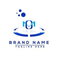 Letter OM blue logo Professional for all kinds of business vector