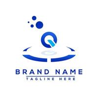 Letter OQ blue logo Professional for all kinds of business vector