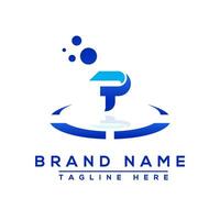 Letter PT blue logo Professional for all kinds of business vector