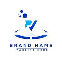 Letter PV blue logo Professional for all kinds of business vector