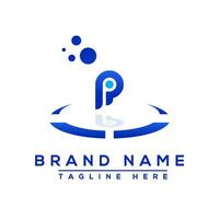 Letter PI blue logo Professional for all kinds of business vector