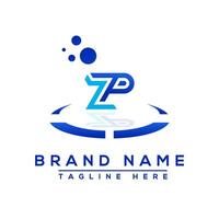 Letter ZP blue logo Professional for all kinds of business vector