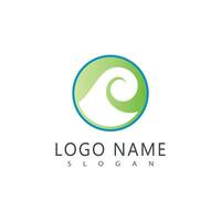 Sea wave logo vector business element and symbol