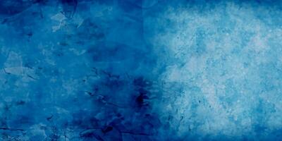 abstract blue grunge background with particles. Dark night sky watercolor background. Aquarelle paint paper texture stain photo