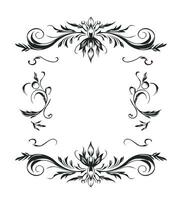vector Ornate vintage frames black and white manually created editable eps
