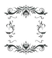 vector Ornate vintage frames black and white manually created editable eps