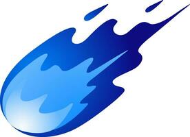 Blue Comet and fireball emoji icon vector