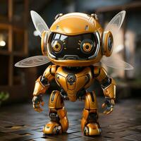 AI generated 3d Robot cartoon bee photo