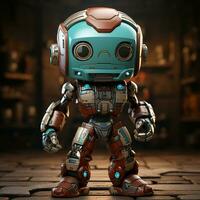 AI generated 3d Robot cartoon boxer photo