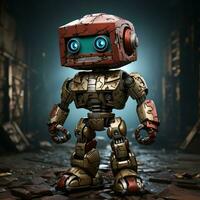 AI generated 3d Robot cartoon boxer photo