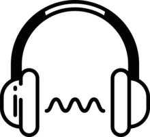 Headphones glyph and line vector illustration