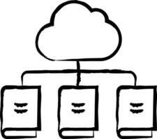 Cloud Library hand drawn vector illustration