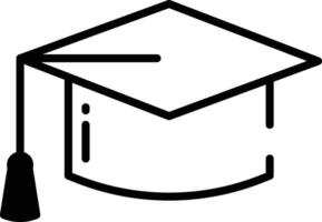Education cap glyph and line vector illustration