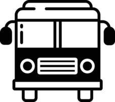 Bus glyph and line vector illustration