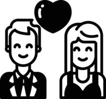 Couple glyph and line vector illustration