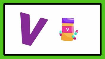 letter V. abc alphabet Learning animate Kids education video