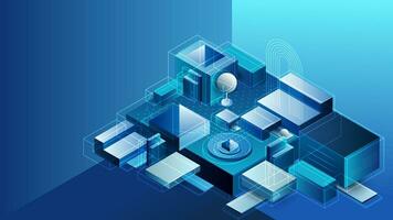 Blue geometric abstract background with Contemporary gradient shape design. Minimal line and dot. Suit for business, banner, brochure, flyer and poster. Vector illustration eps10