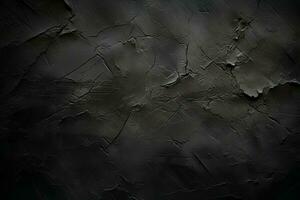 AI generated Grunge dark black textured concrete wall background AI Generated photo