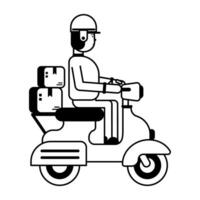 Trendy Scooter Delivery vector