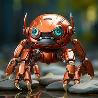 AI generated 3d Robot cartoon crab photo