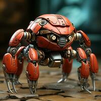 AI generated 3d Robot cartoon crab photo