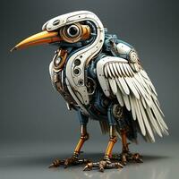 ai generado 3d robot dibujos animados grua pájaro foto