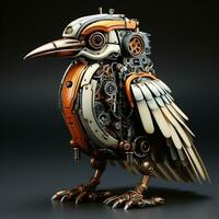 AI generated 3d Robot cartoon crane bird photo