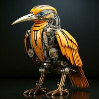 AI generated 3d Robot cartoon crane bird photo