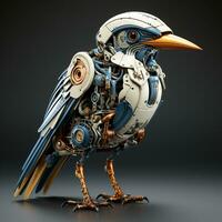 AI generated 3d Robot cartoon crane bird photo