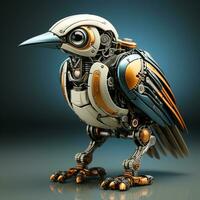 AI generated 3d Robot cartoon crane bird photo