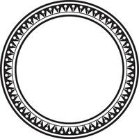 vector negro monocromo redondo turco ornamento. otomano círculo, anillo, marco