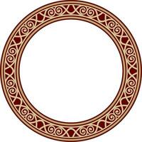 vector oro y rojo redondo clásico Renacimiento ornamento. círculo, anillo europeo borde, renacimiento estilo marco