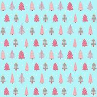 pastel christmas tree line art drawing pattern background vector