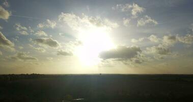 High Angle footage of British Town During sunset photo